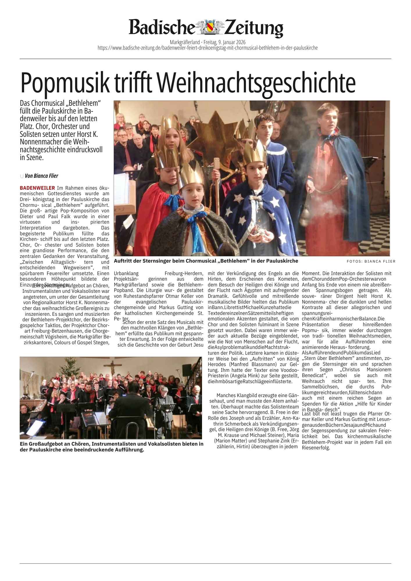 BZ Artikel_Chormusical Bethlehem_260109