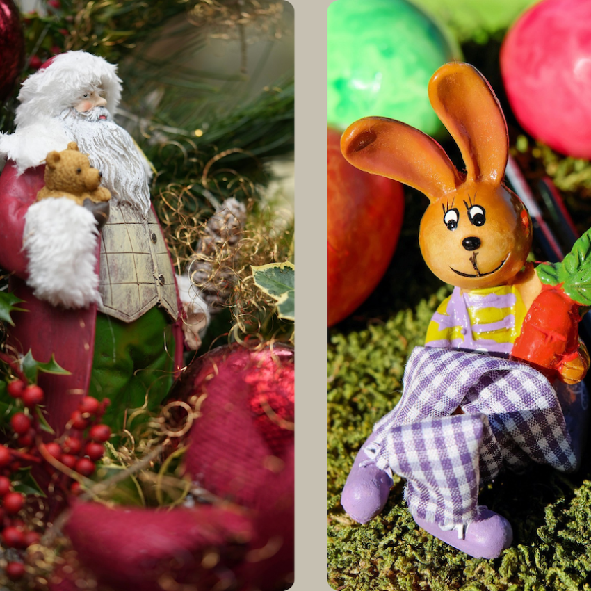 Weihnachtsmann und Osterhase 