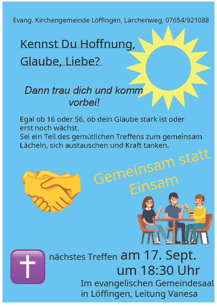 Flyer "Kennst Du Hoffnung, Glaube, Liebe?"